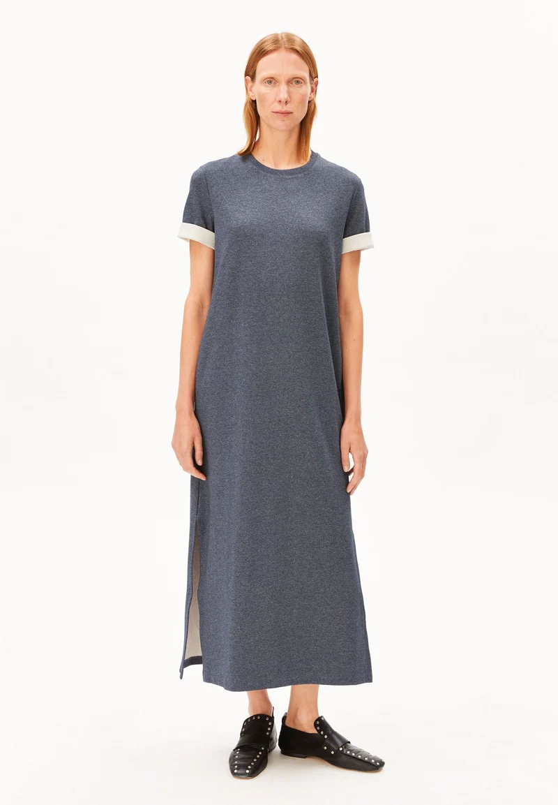 UN-WASTED KLEID | steel melange-undyed