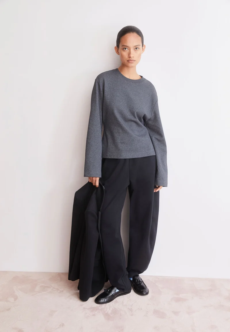 UN-WASTED LANGARMSHIRT | steel melange-undyed