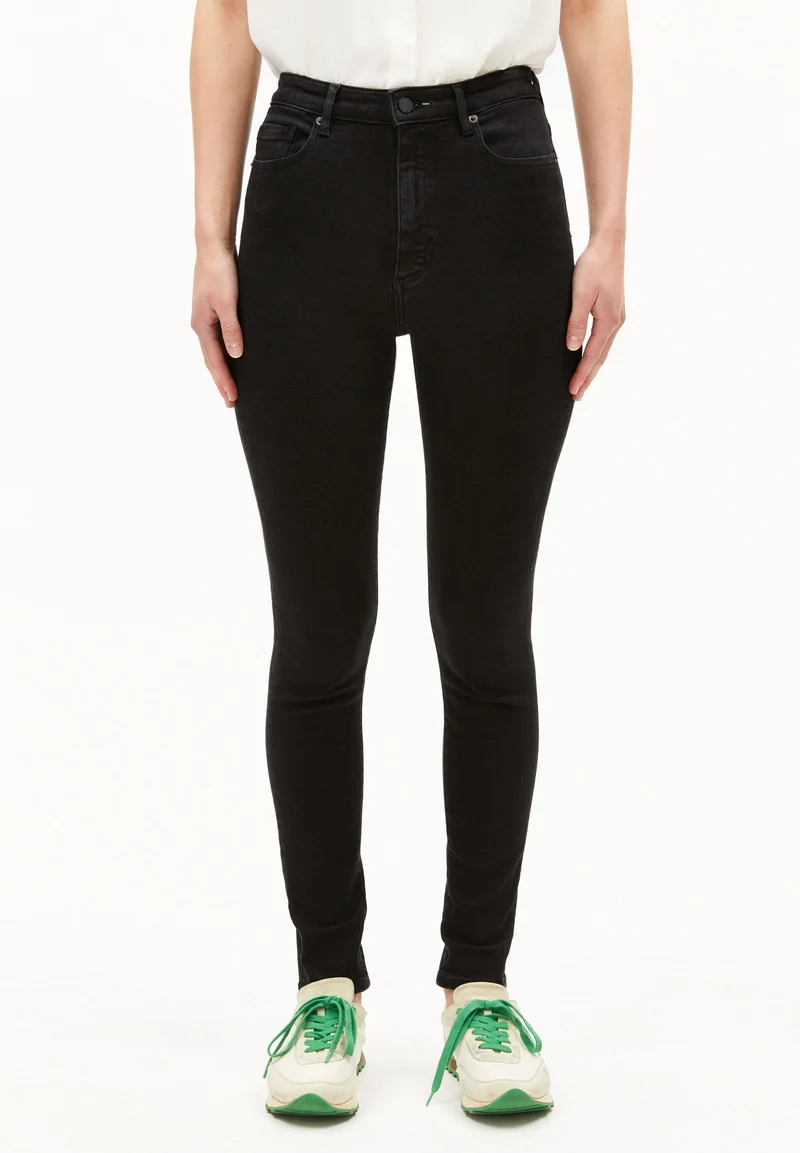 INGAA HIGH WAIST SKINNY JEANS | rinse black