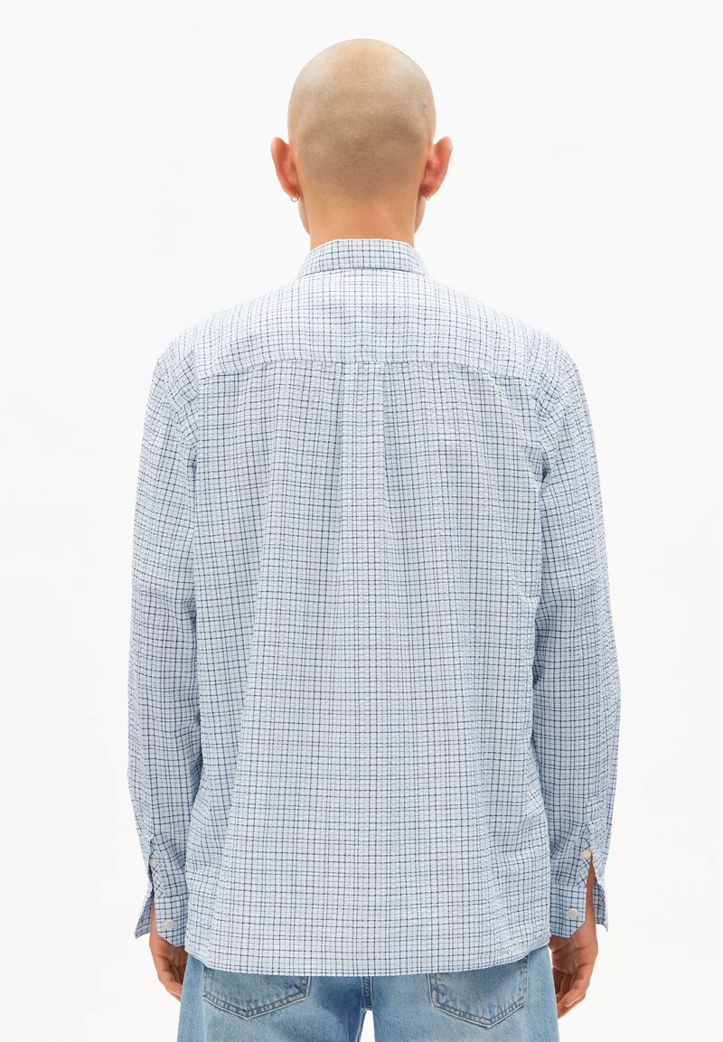 KARIERTES LANGARMHEMD | tinted navy