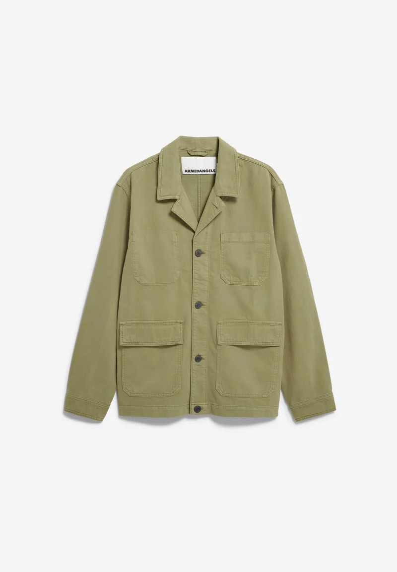 BAUMWOLL-LEINEN-JACKE | fatigue green