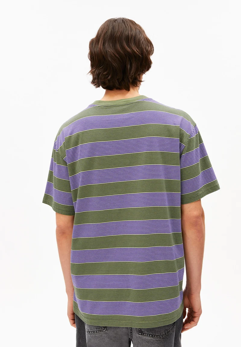 MAARKOS MULTI GESTREIFTES T-SHIRT | pungent purple-fatigue green