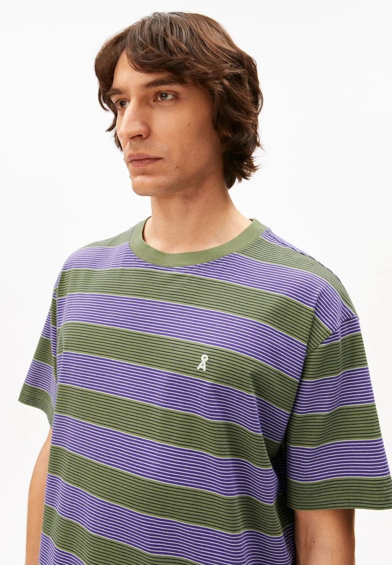 MAARKOS MULTI GESTREIFTES T-SHIRT | pungent purple-fatigue green