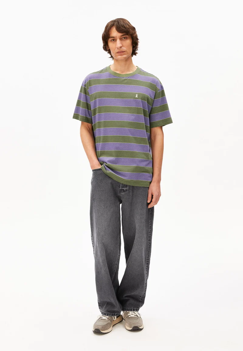 MAARKOS MULTI GESTREIFTES T-SHIRT | pungent purple-fatigue green