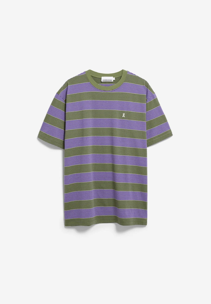 MAARKOS MULTI GESTREIFTES T-SHIRT | pungent purple-fatigue green