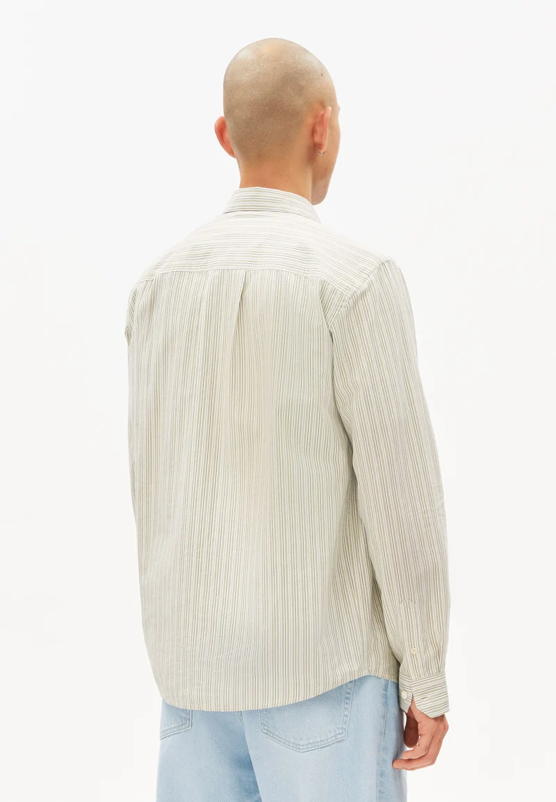 GESTREIFTES LANGARMHEMD | fatigue green