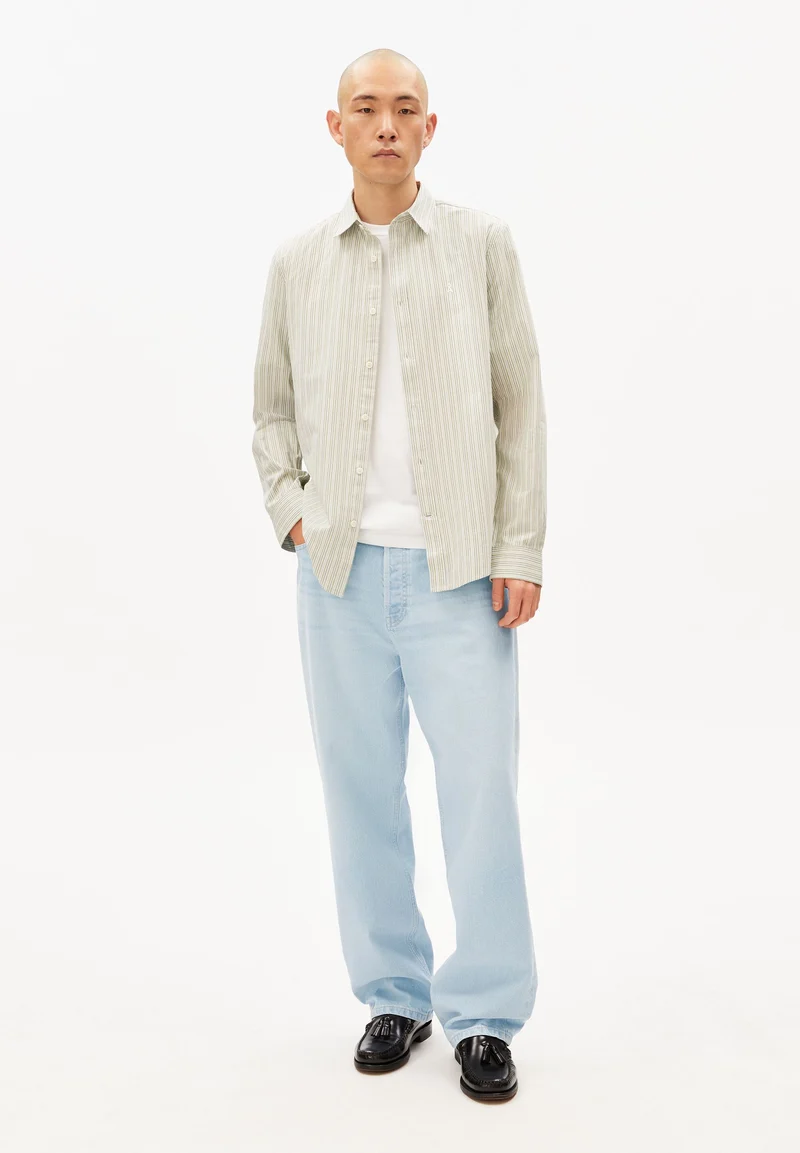 GESTREIFTES LANGARMHEMD | fatigue green