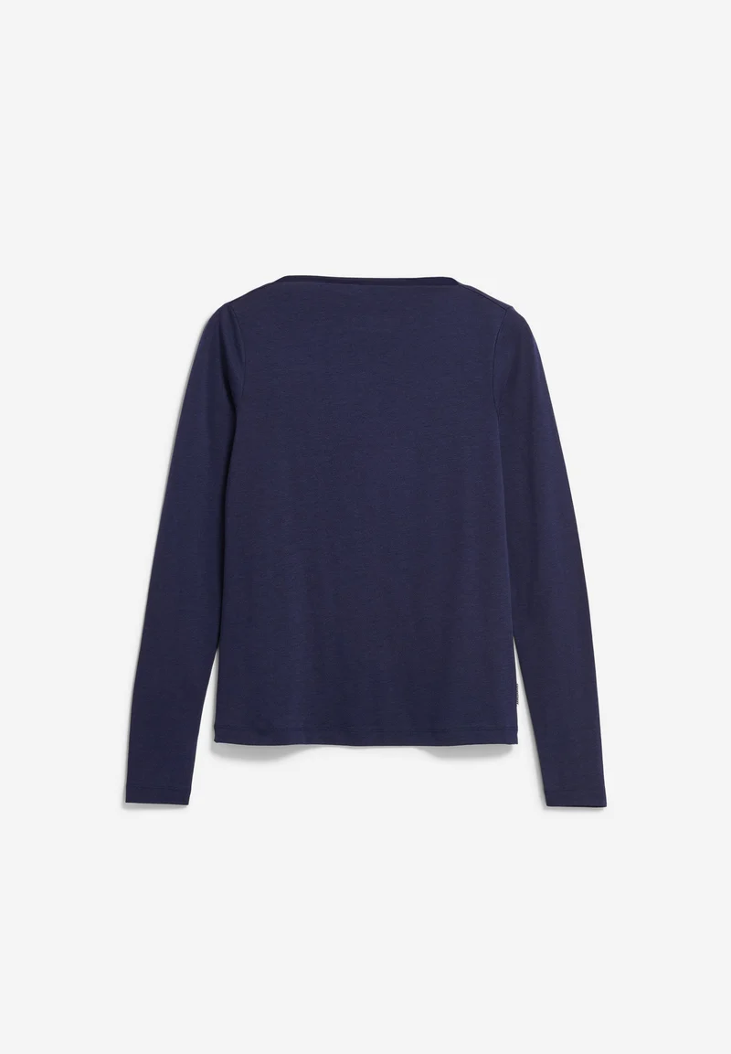 BOAT NECK LANGARMSHIRT | tinted navy