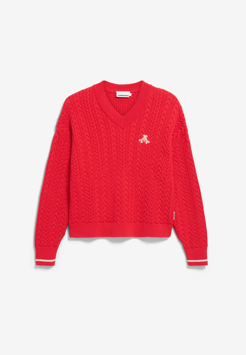 CAARLAS CABLE STRICKPULLOVER | candy apple-oatmilk