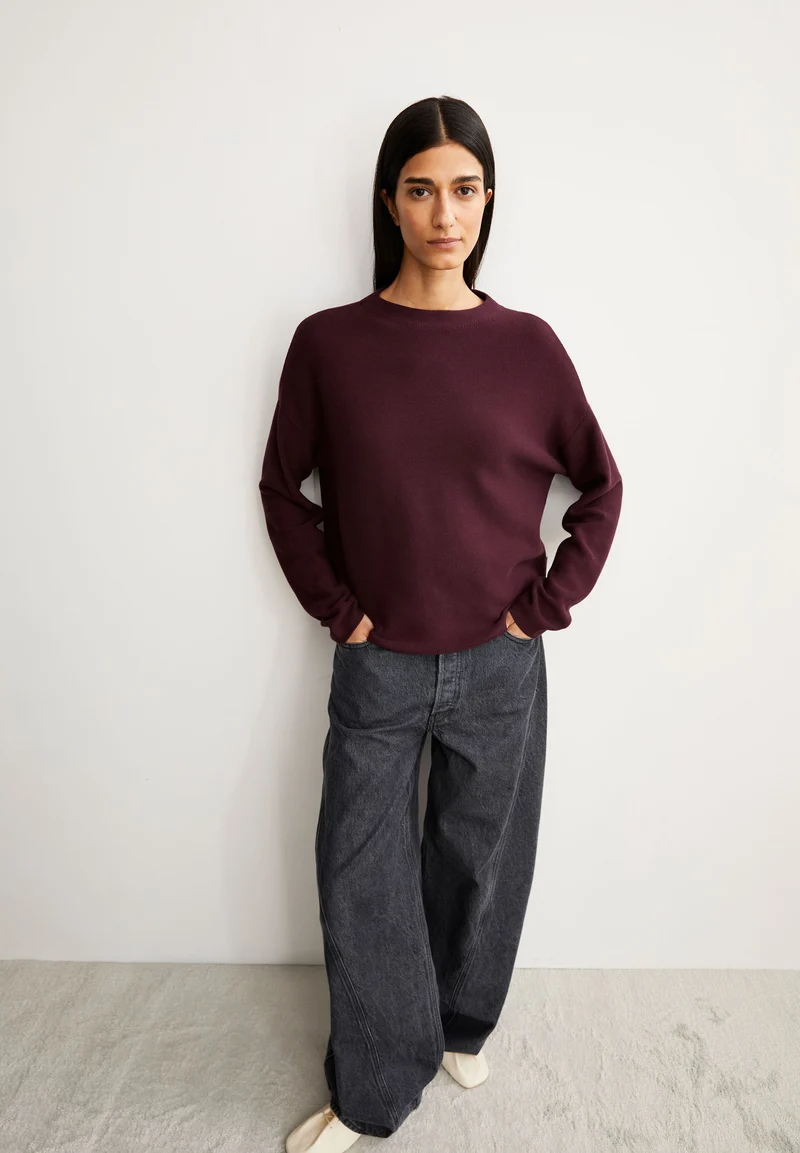 MERINAA STRICKPULLOVER | dark cranberry