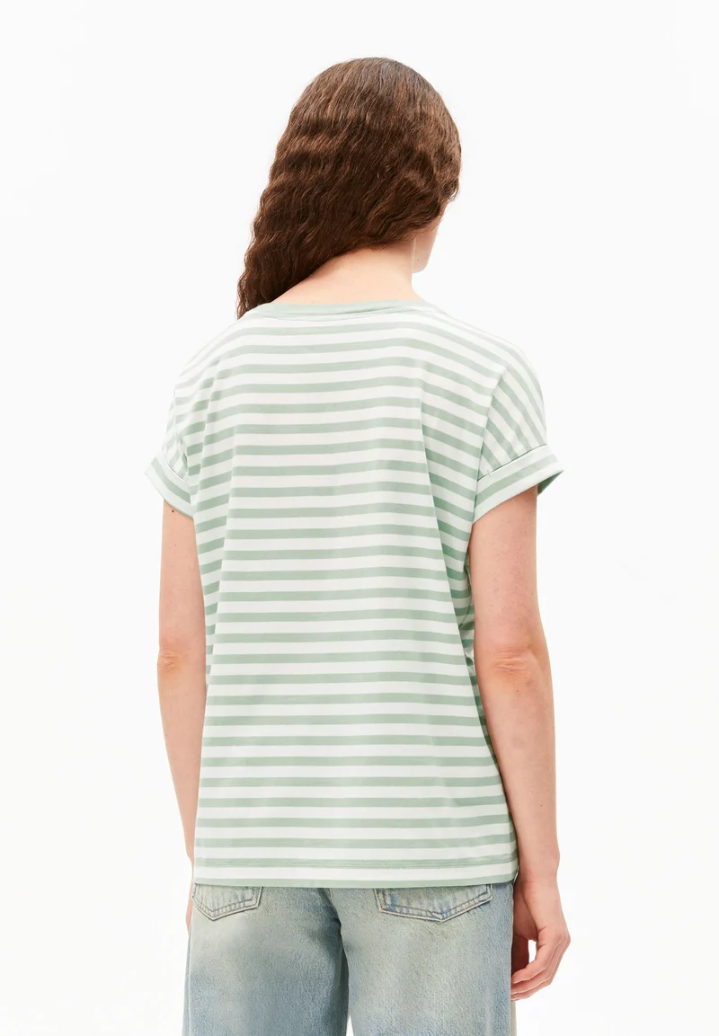 IDAARA GESTREIFTES T-SHIRT | white-foam