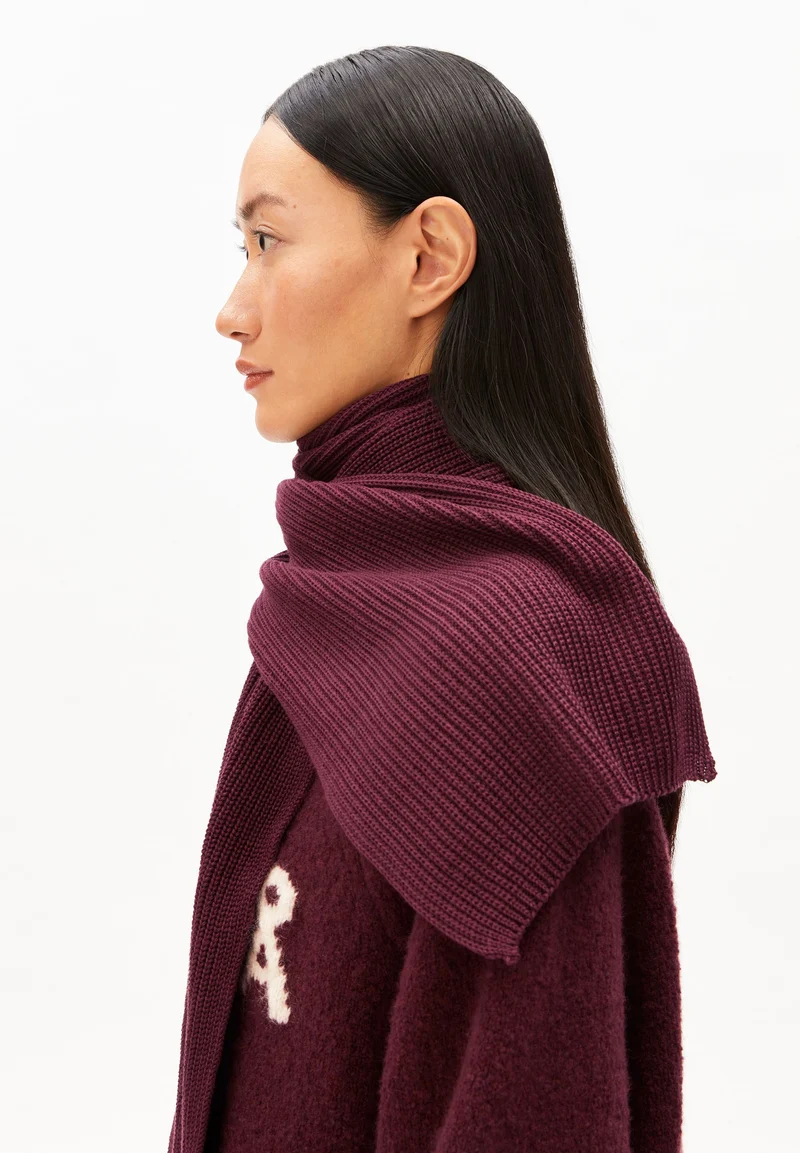 ICONIC Å CLAASAS BAUMWOLL-SCHAL | dark cranberry