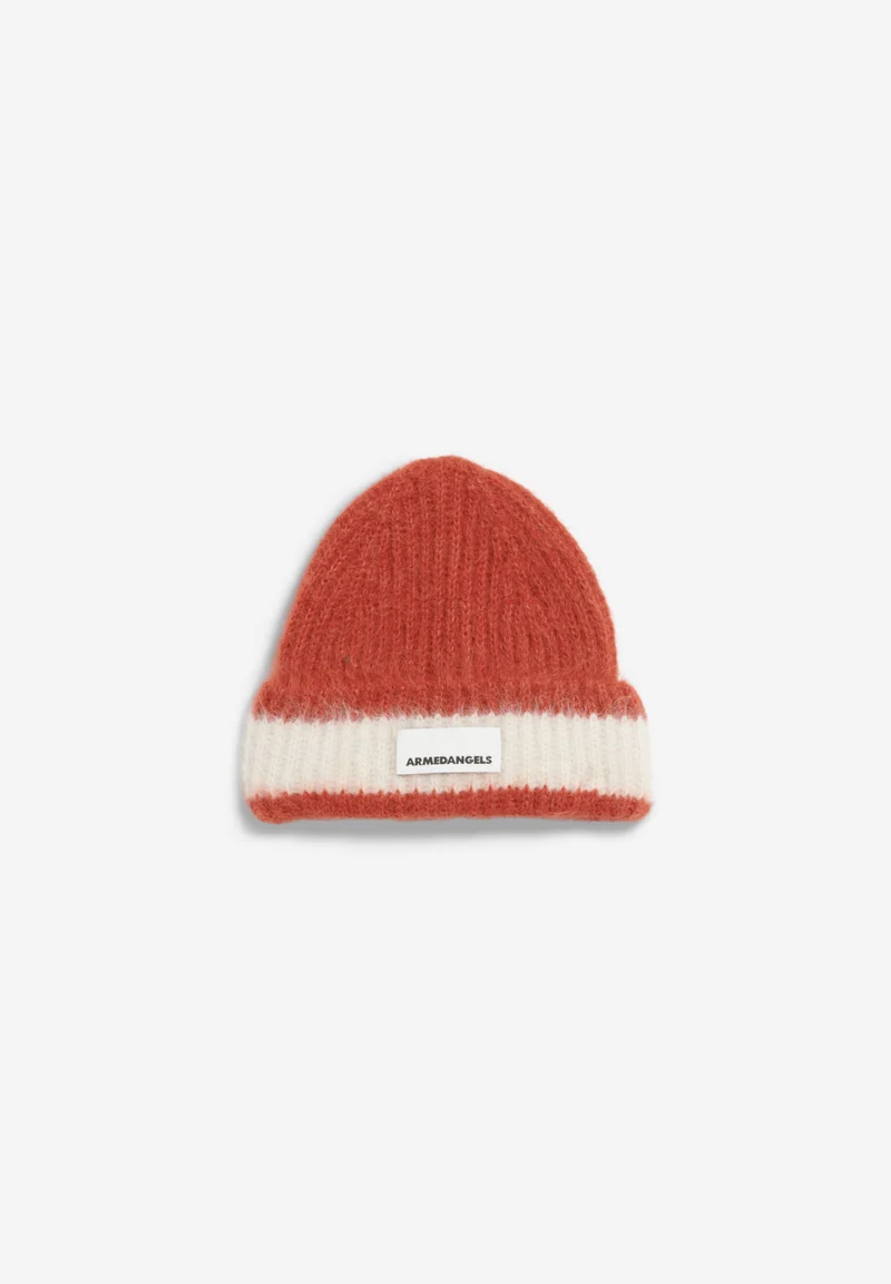 JUPILAA STRIPED UN-WASTED MÜTZE | emergency red-oatmilk