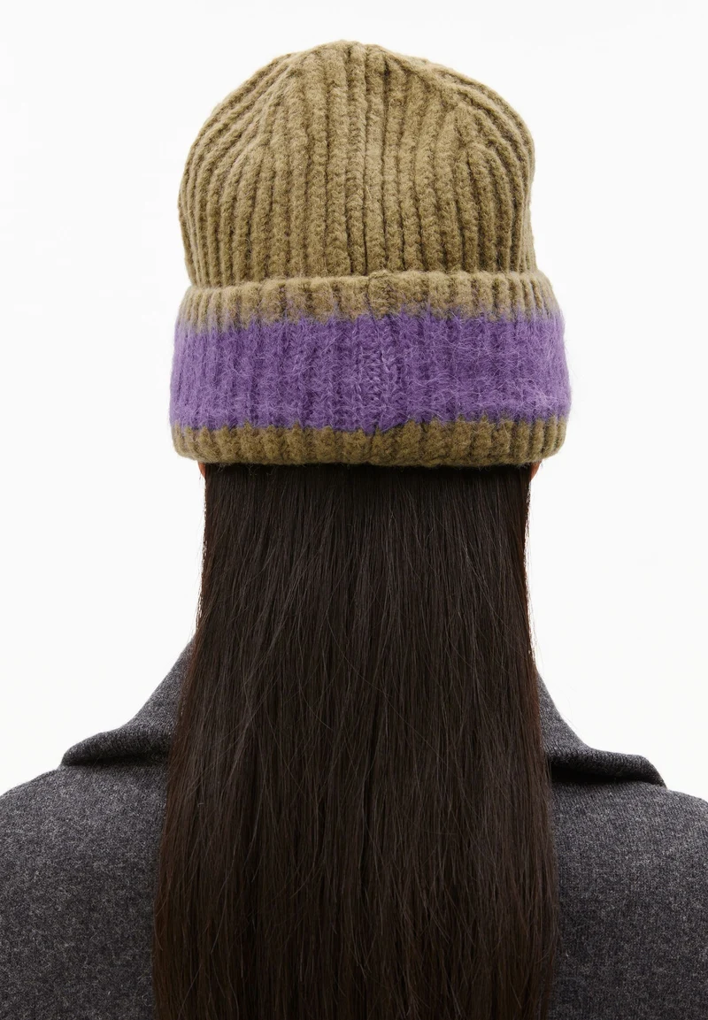JUPILAA STRIPED UN-WASTED MÜTZE | oliva-dark purple stone