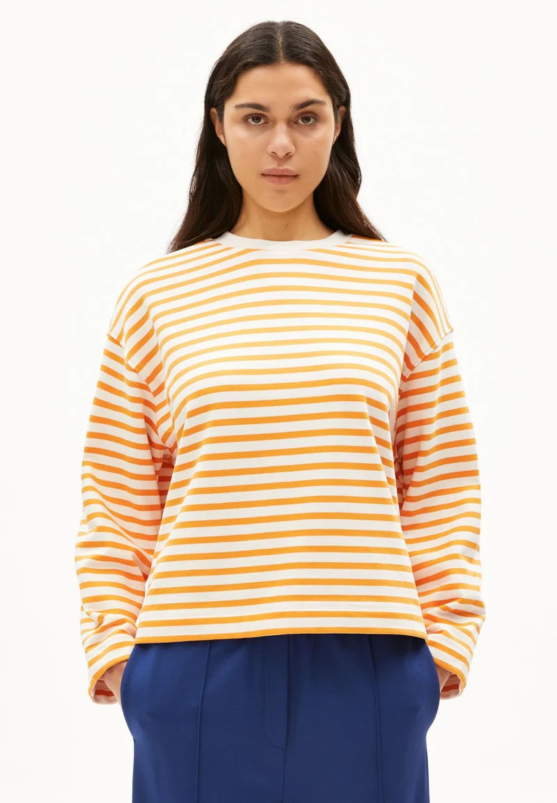 FRANKAA MAARLEN GESTREIFTES SWEATSHIRT | undyed-light tangerine