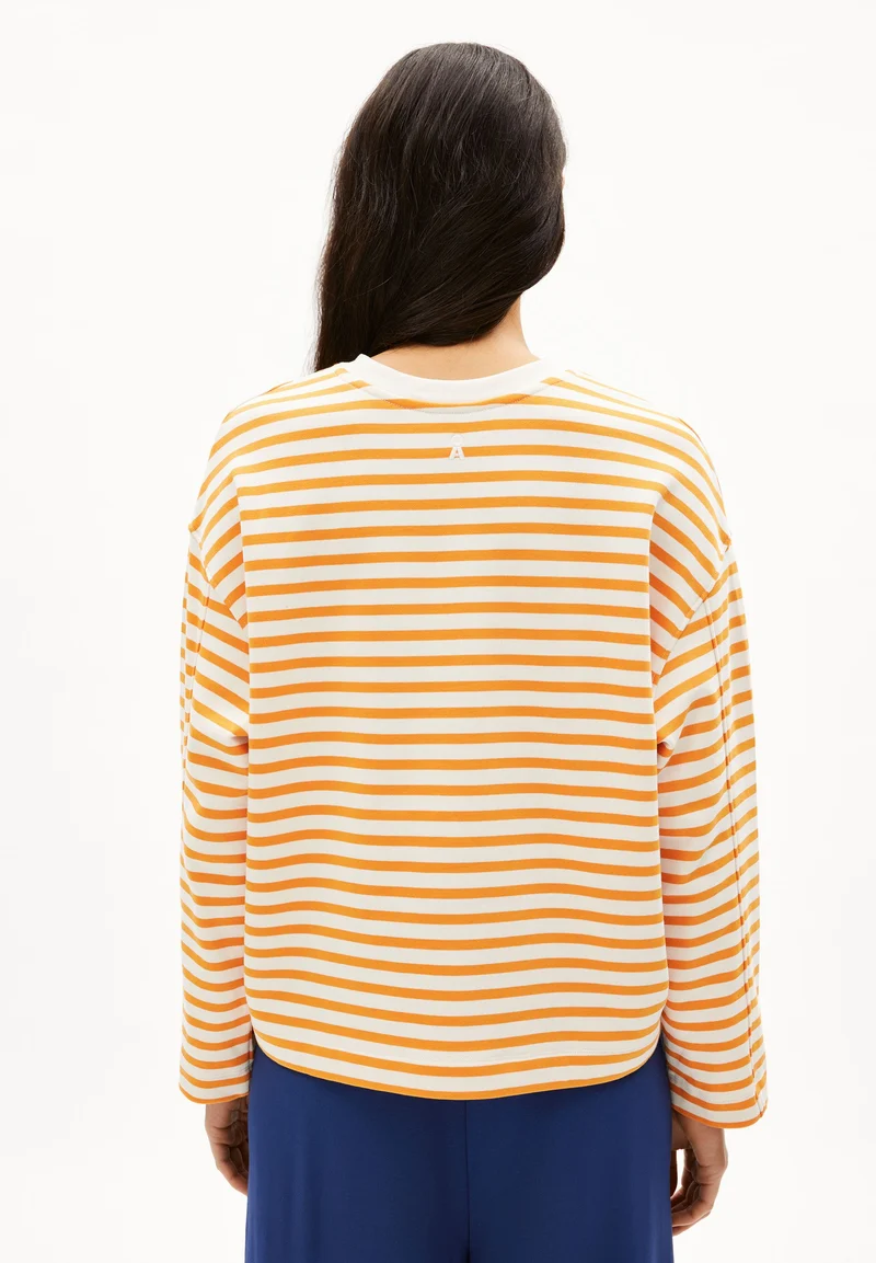 FRANKAA MAARLEN GESTREIFTES SWEATSHIRT | undyed-light tangerine