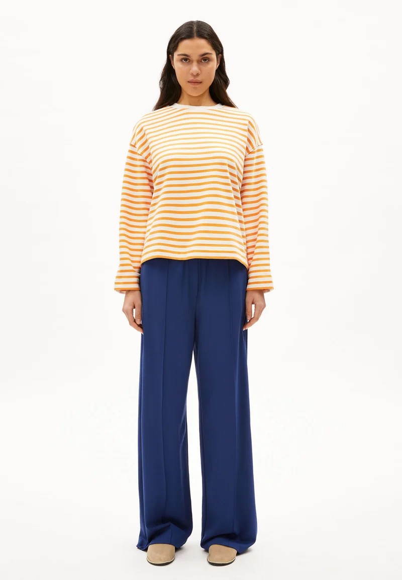 FRANKAA MAARLEN GESTREIFTES SWEATSHIRT | undyed-light tangerine
