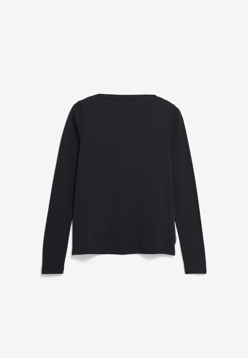 BOAT NECK LANGARMSHIRT | black