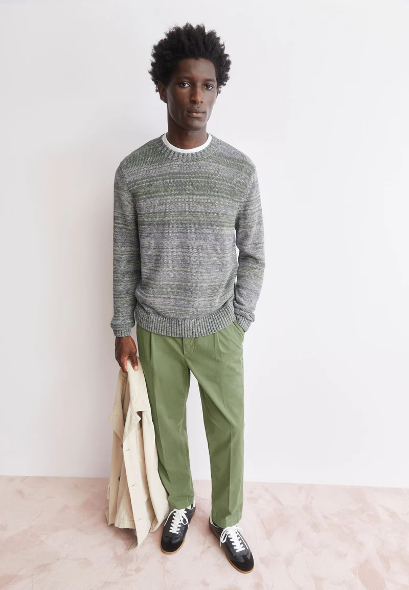 GARN-MIX STRICKPULLOVER | fatigue green-pungent purple