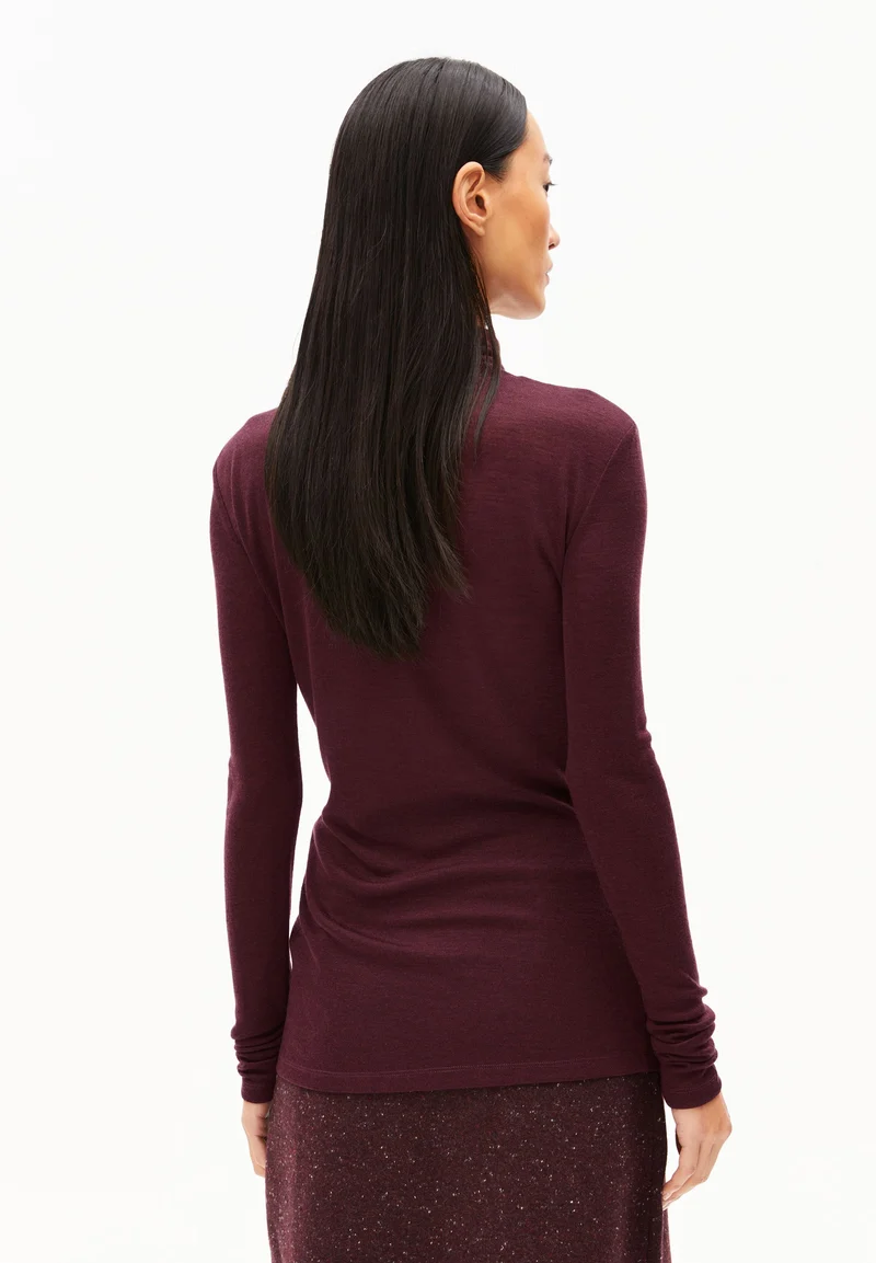 GRAZILIAA WOLL-MIX LANGARMSHIRT | dark cranberry