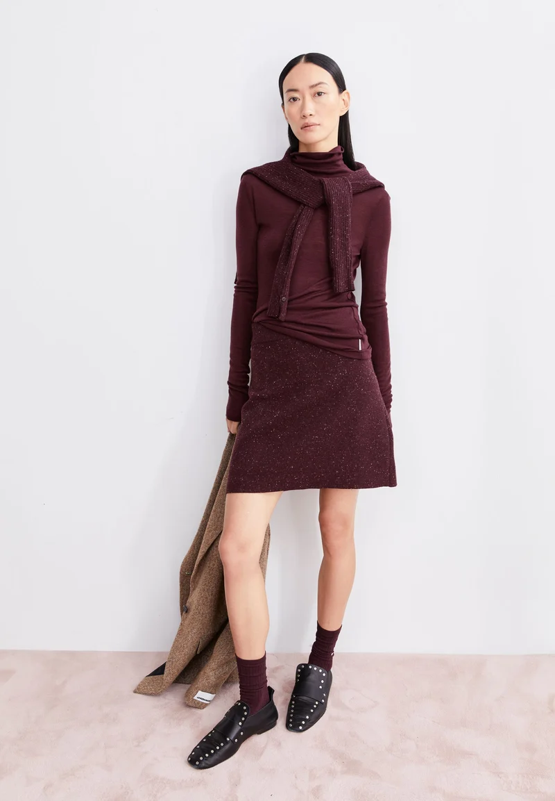 GRAZILIAA WOLL-MIX LANGARMSHIRT | dark cranberry