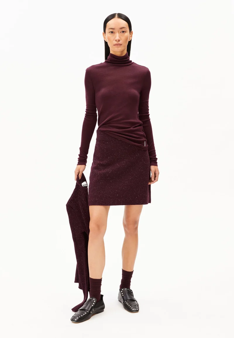 GRAZILIAA WOLL-MIX LANGARMSHIRT | dark cranberry
