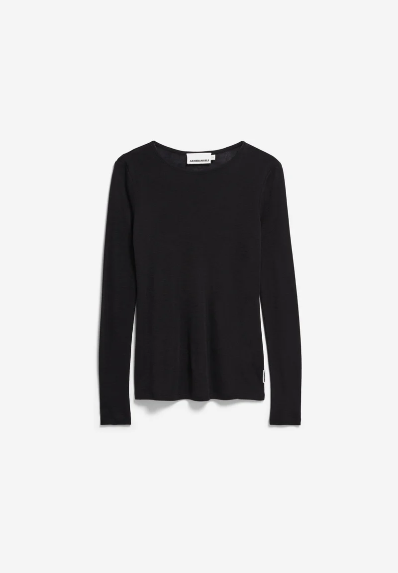 MAIAA WOLL-MIX LANGARMSHIRT | black