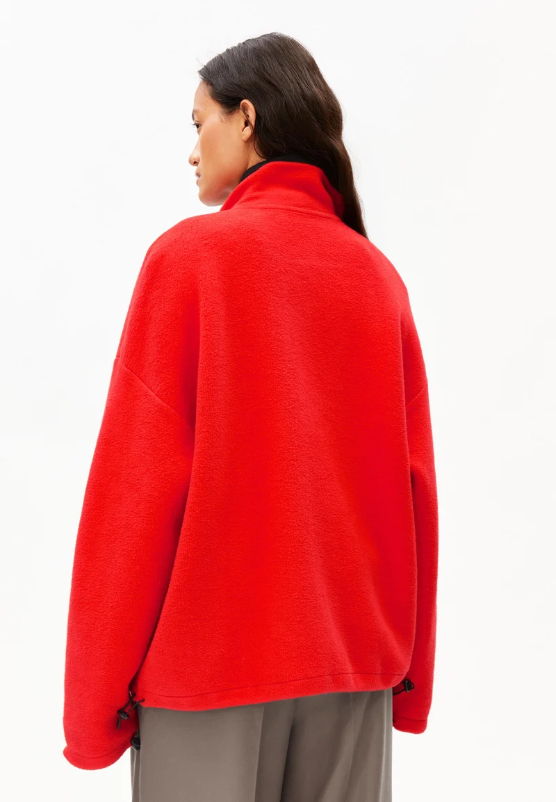 BAUMWOLL-FLEECEJACKE | mars red