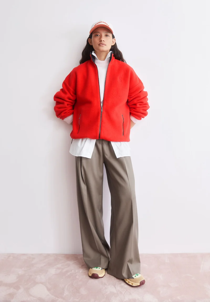 BAUMWOLL-FLEECEJACKE | mars red