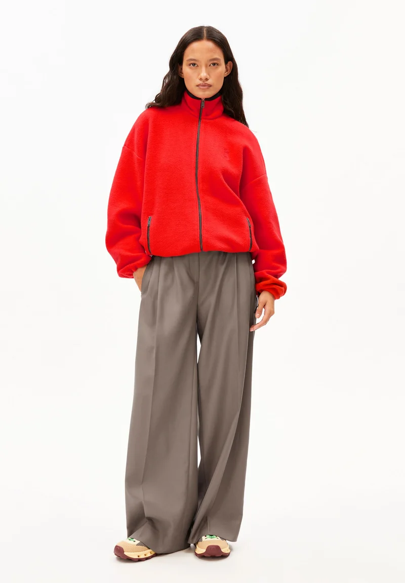 BAUMWOLL-FLEECEJACKE | mars red