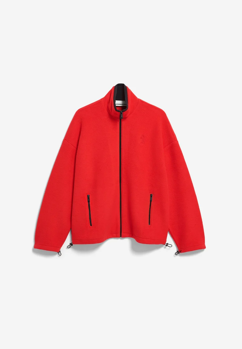 BAUMWOLL-FLEECEJACKE | mars red