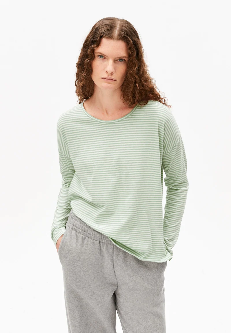 XIANAA GESTREIFTES LANGARMSHIRT | oatmilk-foam