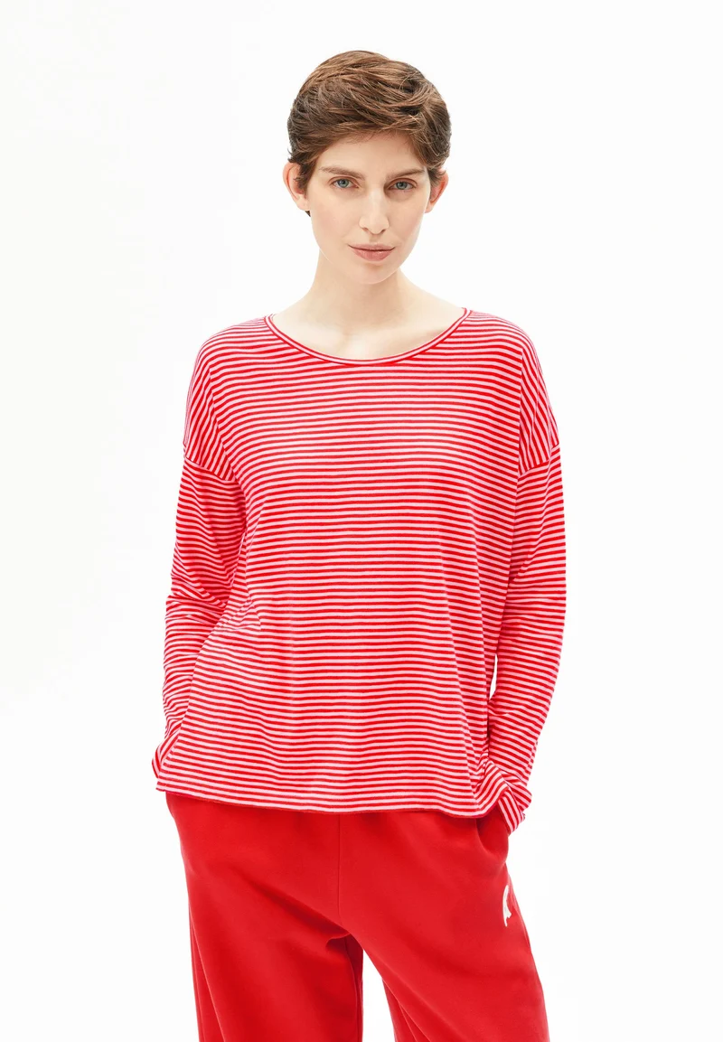 XIANAA GESTREIFTES LANGARMSHIRT | pink mist-mars red