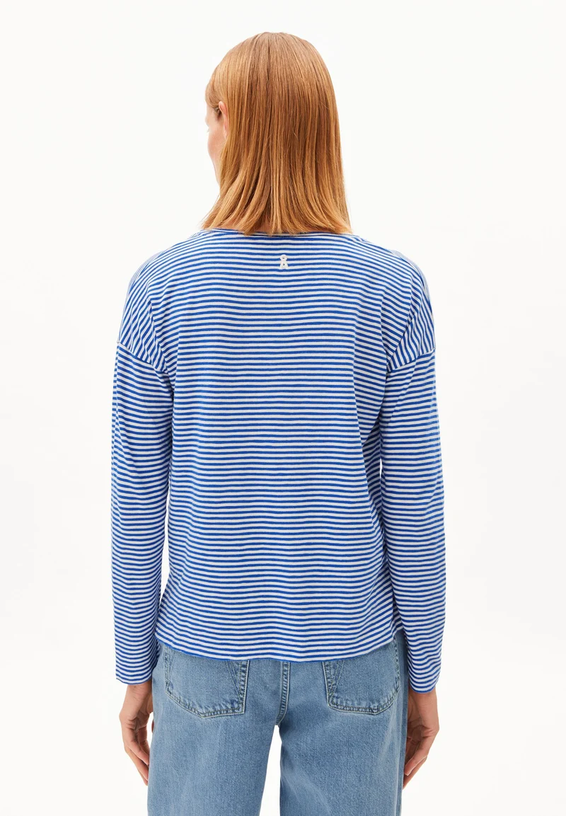 XIANAA GESTREIFTES LANGARMSHIRT | oatmilk-dynamo blue