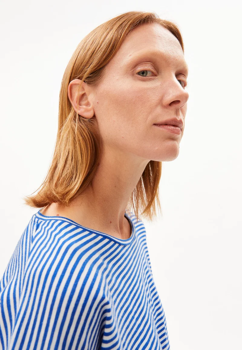 XIANAA GESTREIFTES LANGARMSHIRT | oatmilk-dynamo blue