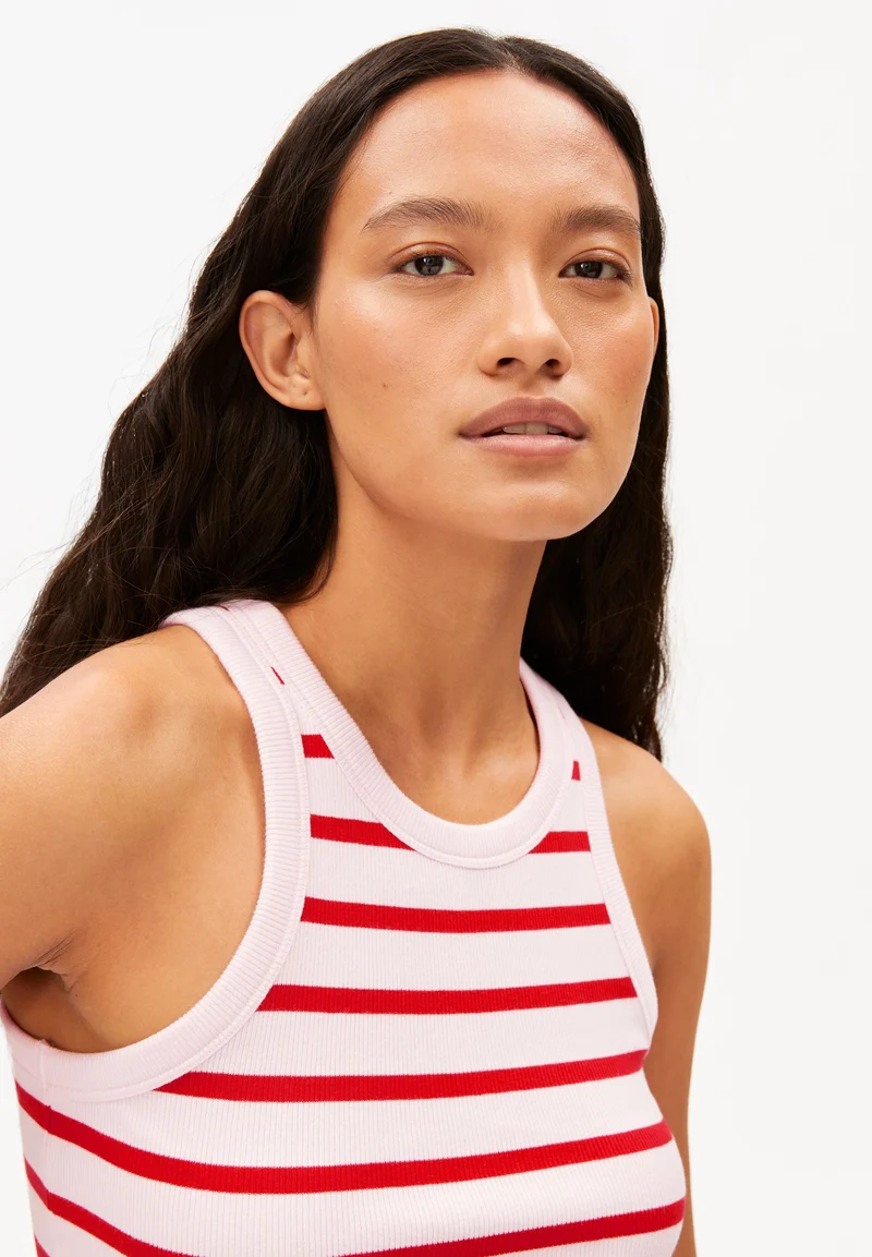 KANITAA GESTREIFTES TOP | pink mist-mars red