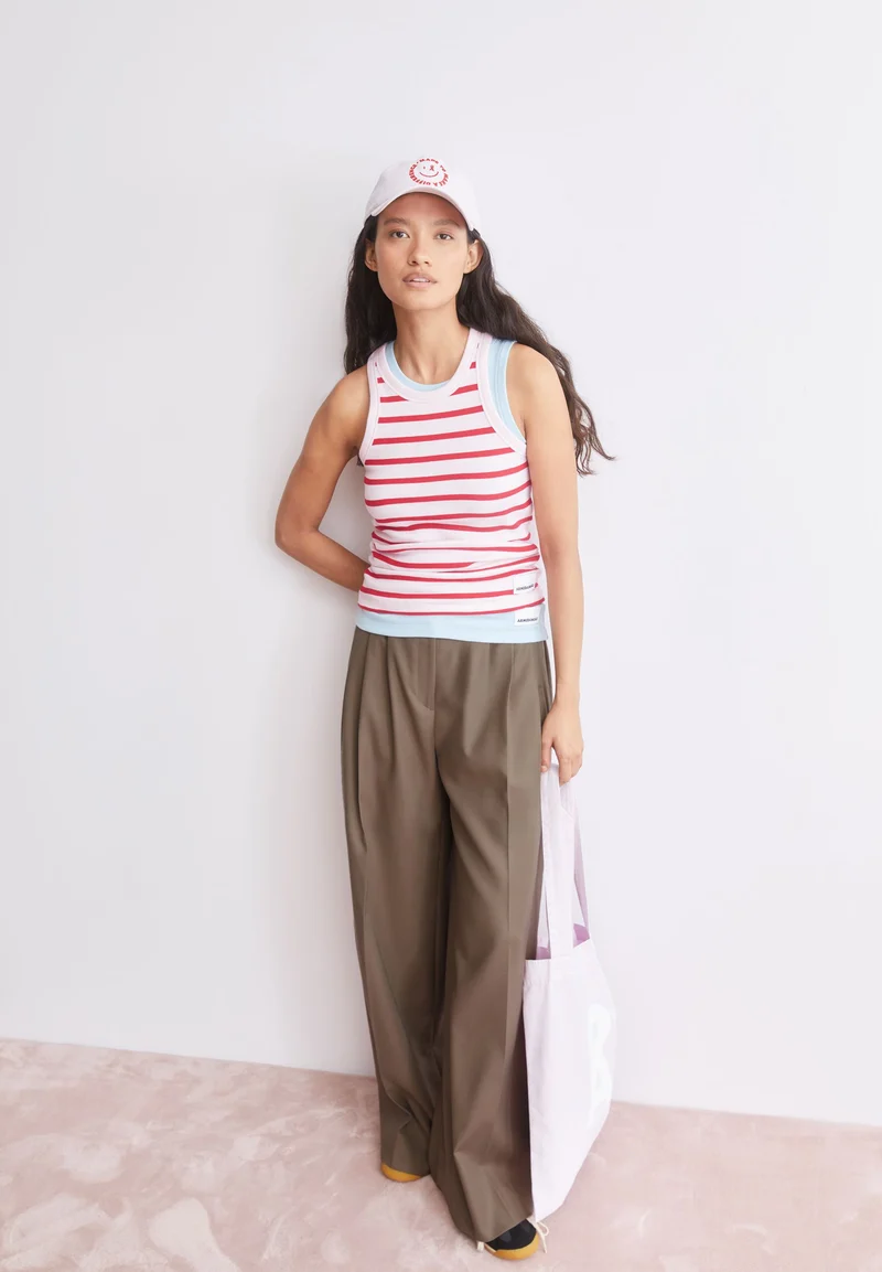 KANITAA GESTREIFTES TOP | pink mist-mars red