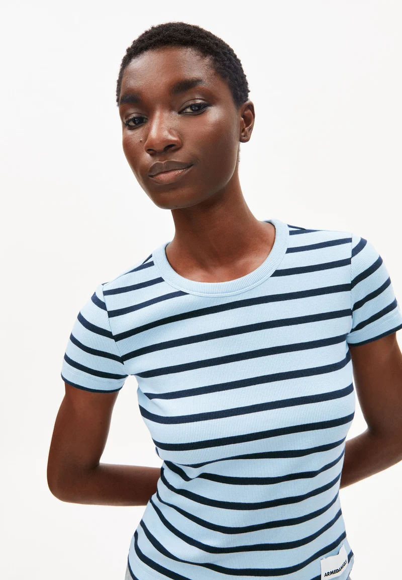 KARDAA GESTREIFTES RIPP-T-SHIRT | blue glow-tinted navy
