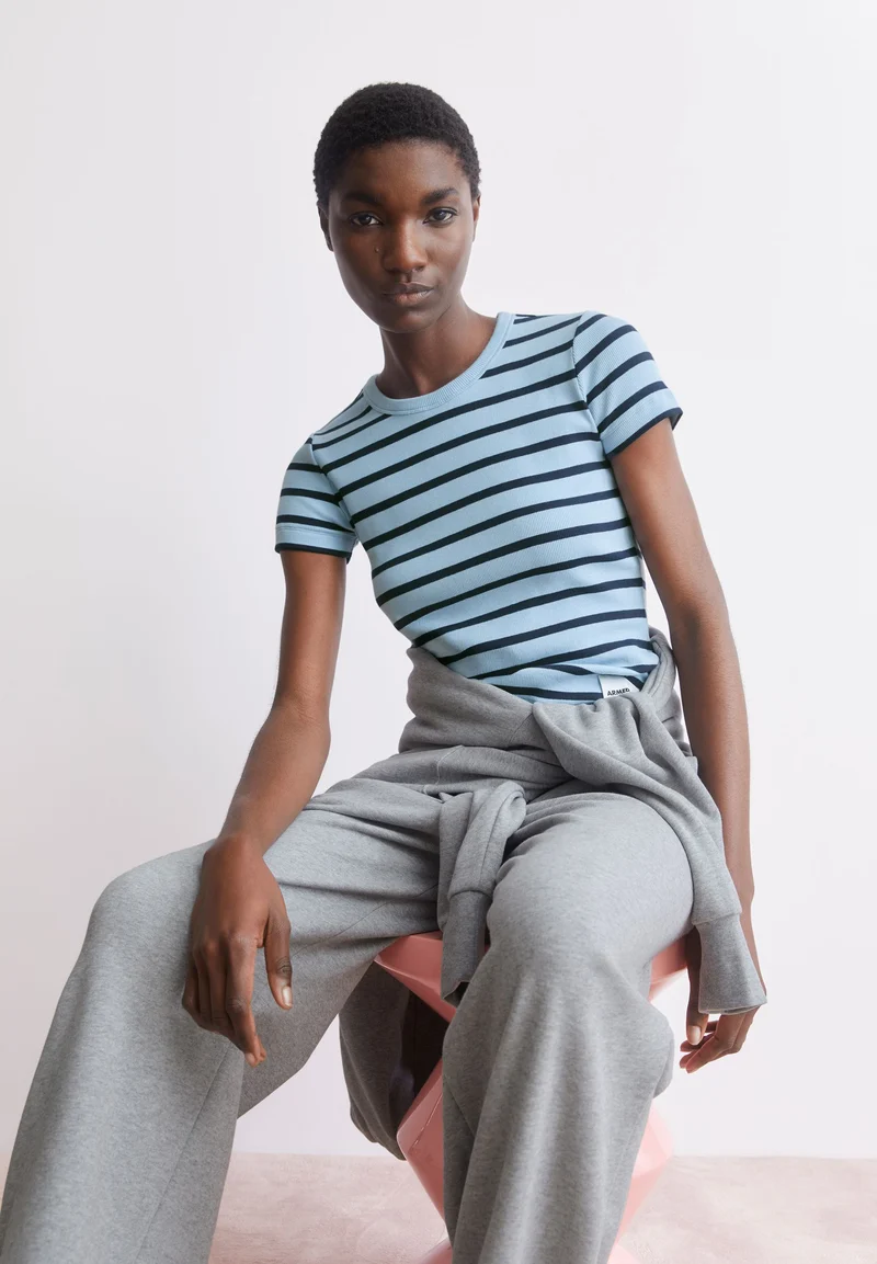 KARDAA GESTREIFTES RIPP-T-SHIRT | blue glow-tinted navy