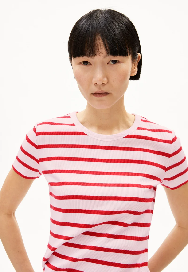 KARDAA GESTREIFTES RIPP-T-SHIRT | pink mist-mars red