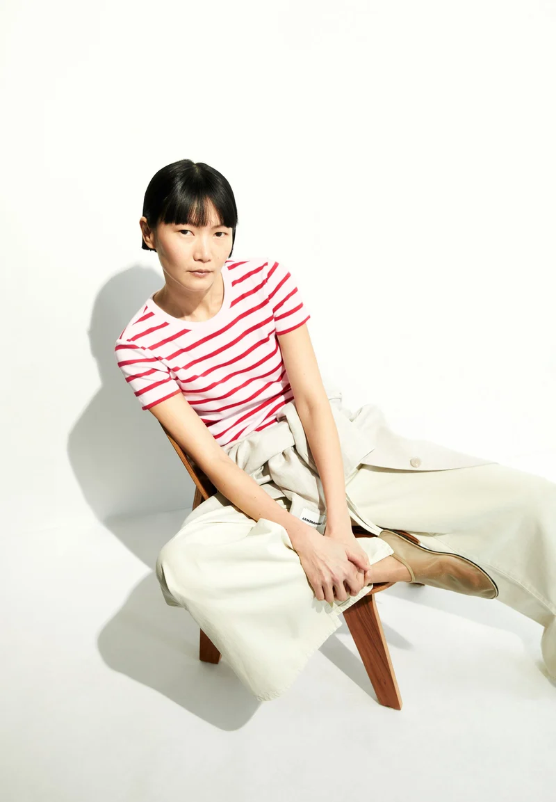 KARDAA GESTREIFTES RIPP-T-SHIRT | pink mist-mars red