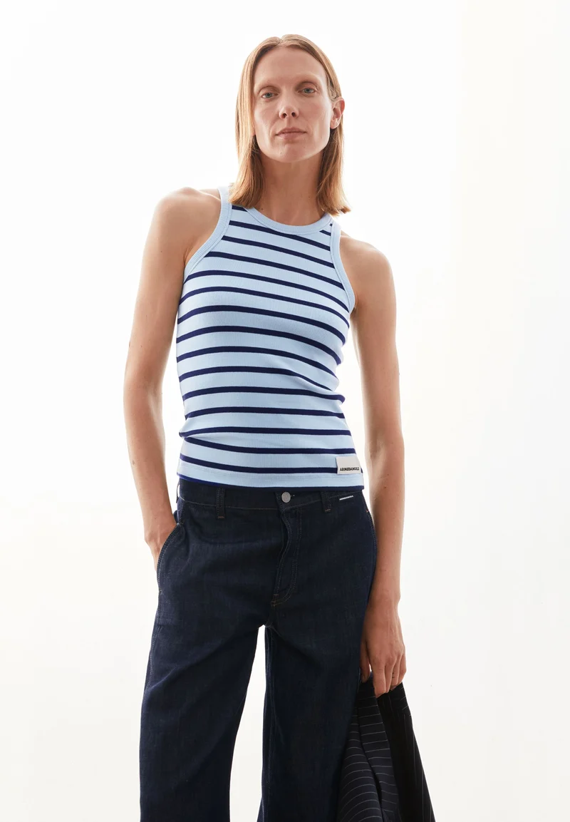 KANITAA GESTREIFTES TOP | blue glow-tinted navy
