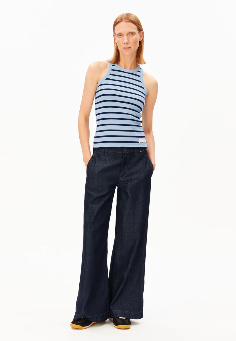 KANITAA GESTREIFTES TOP | blue glow-tinted navy