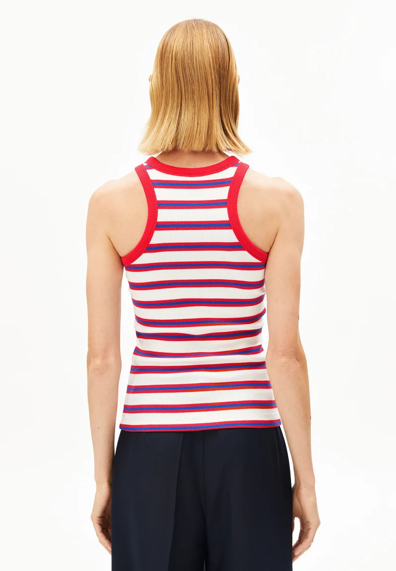 KANITAA GESTREIFTES TOP | light oatmilk-mars red-dynamo blue