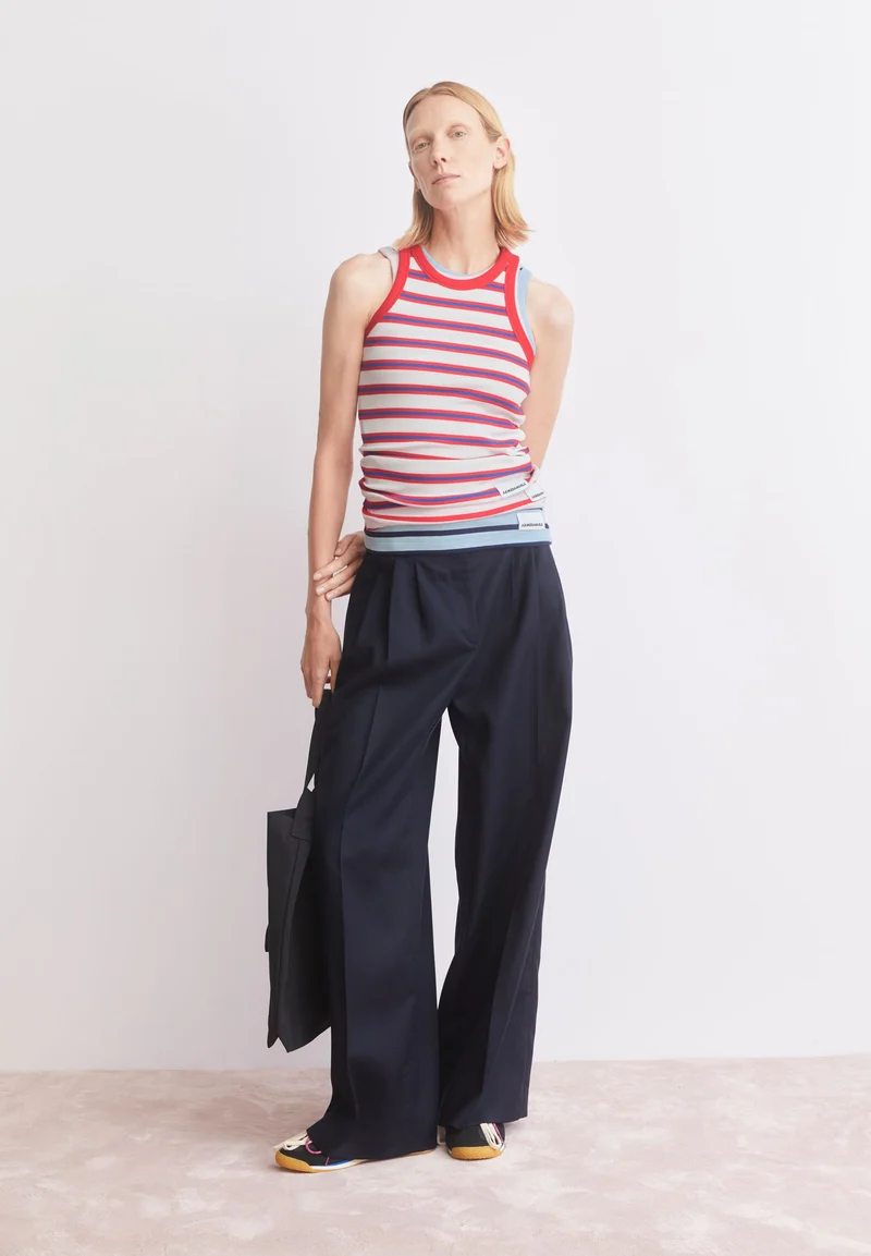 KANITAA GESTREIFTES TOP | light oatmilk-mars red-dynamo blue