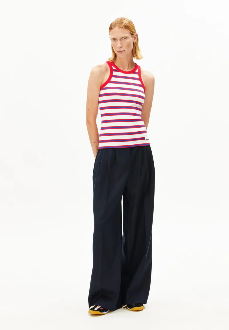 KANITAA GESTREIFTES TOP | light oatmilk-mars red-dynamo blue