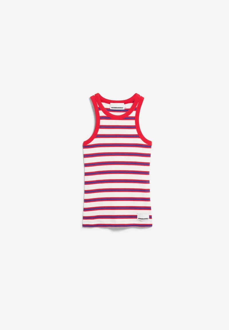 KANITAA GESTREIFTES TOP | light oatmilk-mars red-dynamo blue