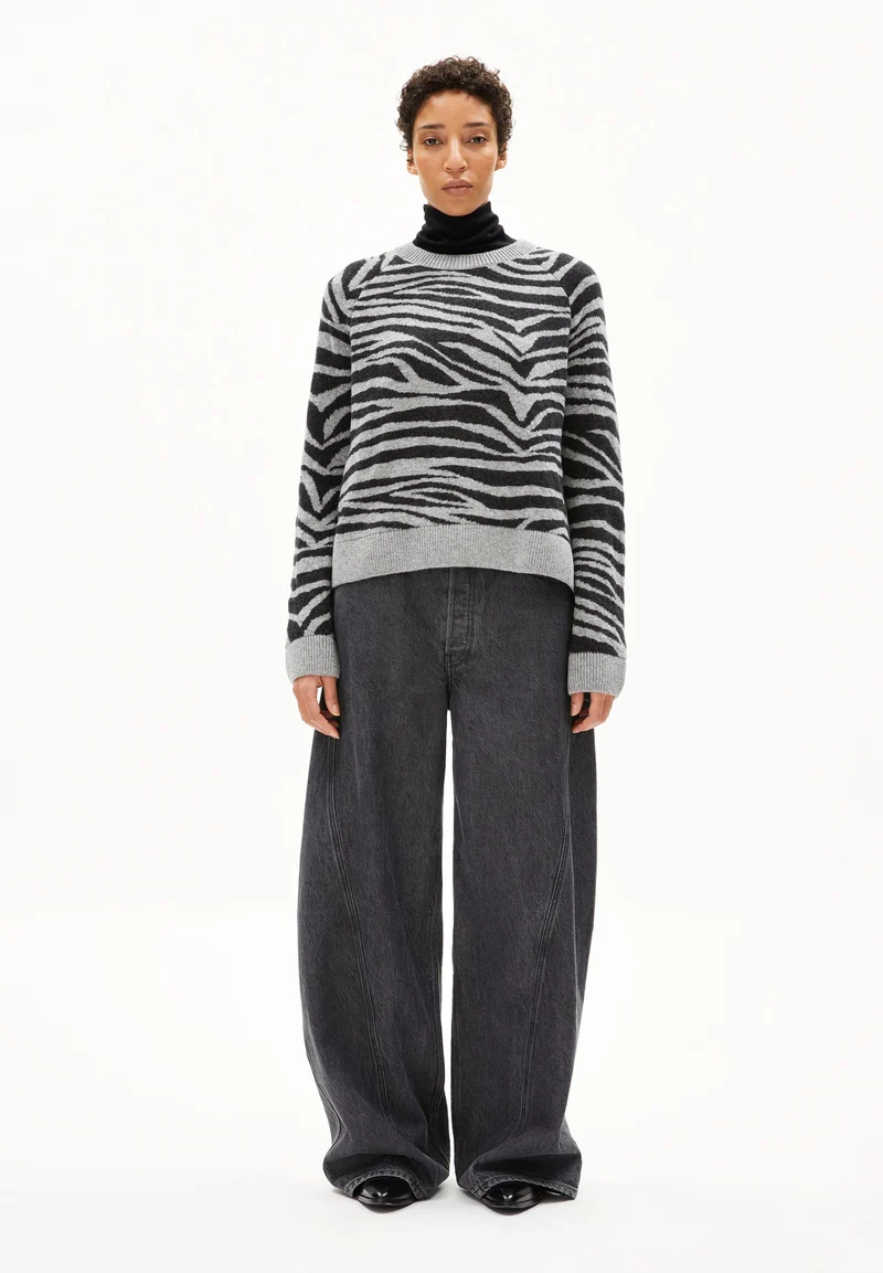 LILIRIAA ZEBRARAA STRICKPULLOVER | silver melange-steel melange