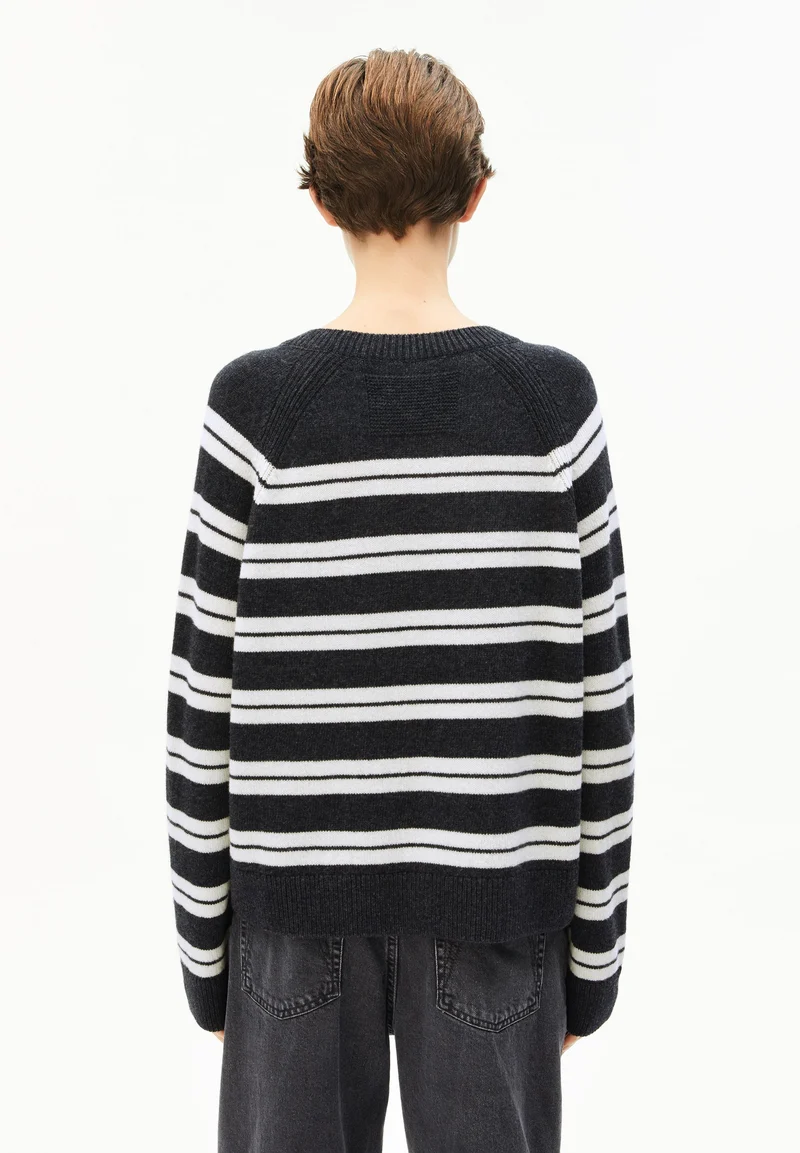 LILIRIAA FINE STRIPES STRICKPULLOVER | steel melange-oatmilk