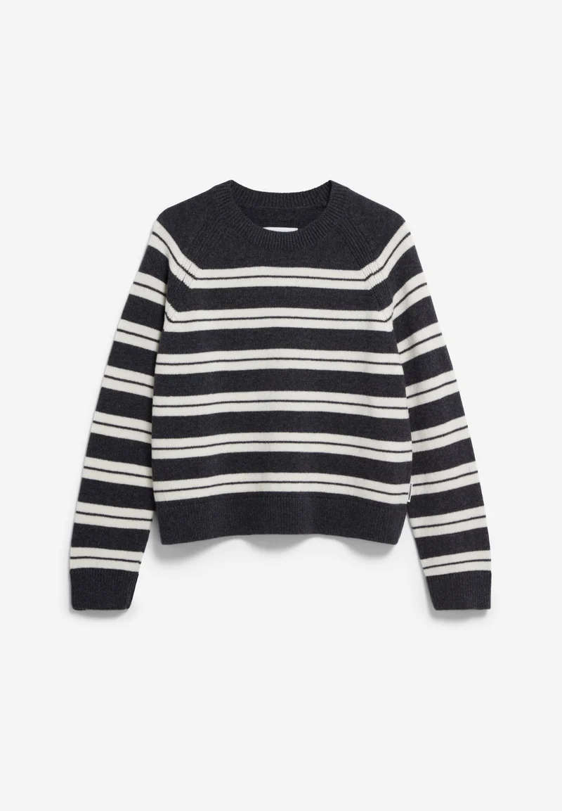 LILIRIAA FINE STRIPES STRICKPULLOVER | steel melange-oatmilk